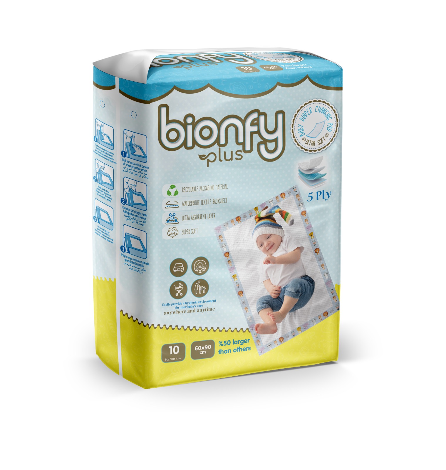 BIONFY BABY DIAPER CHANGING PAD - 10 PCS