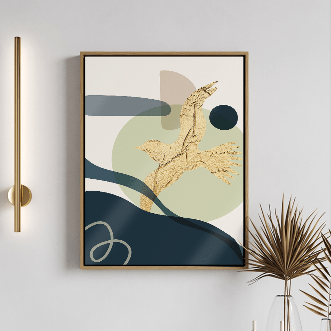 Wooden Framed Glass Painting