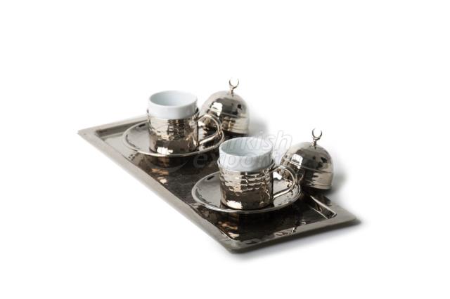 Copper Turkish Coffee Set, Espresso Set, White