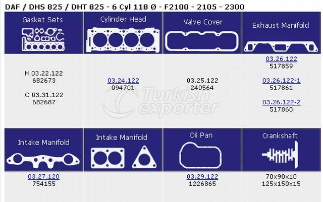 Daf DHS 825 - DHT 825 - 6 Cyl 118 Ø - F2100 - 2105 - 2300 Gasket