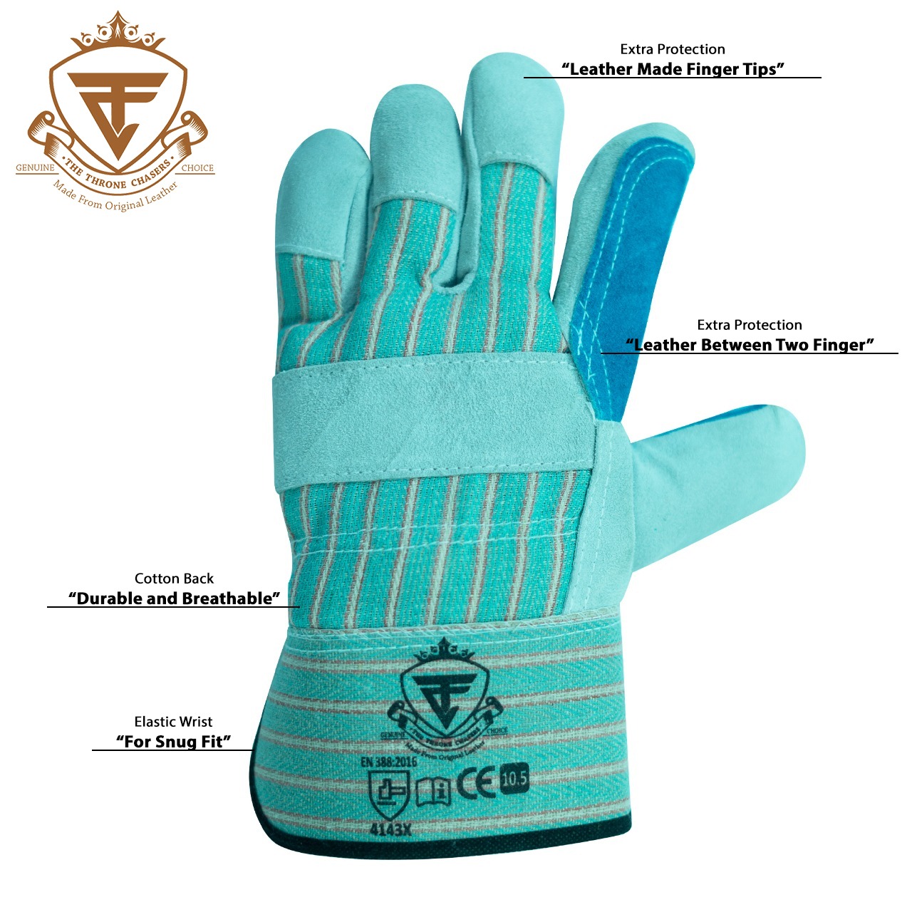 INDUSTRIAL LEATHER SAFETY GLOVES FOR CUTTING, RIGGERS,GARDENING, WELDING AND WORKER USE