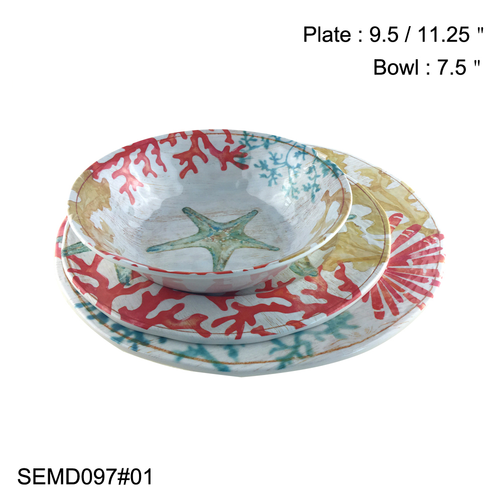 Ocean star design dinnerware set melamine