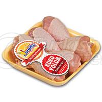 Produtos embalados na bandeja