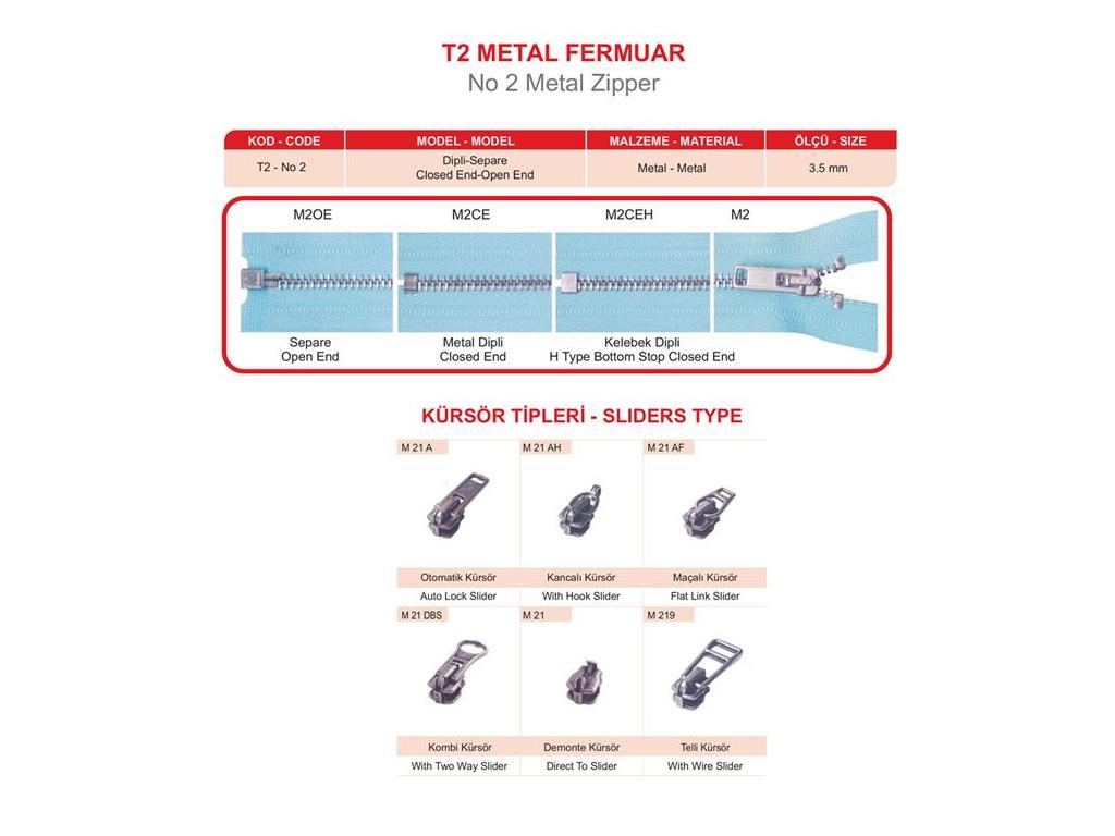 Metal Fermuar -T2