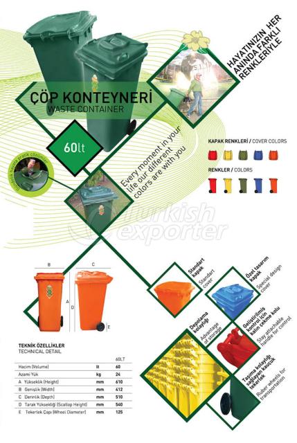 Çöp Konteynerleri 60 Lt