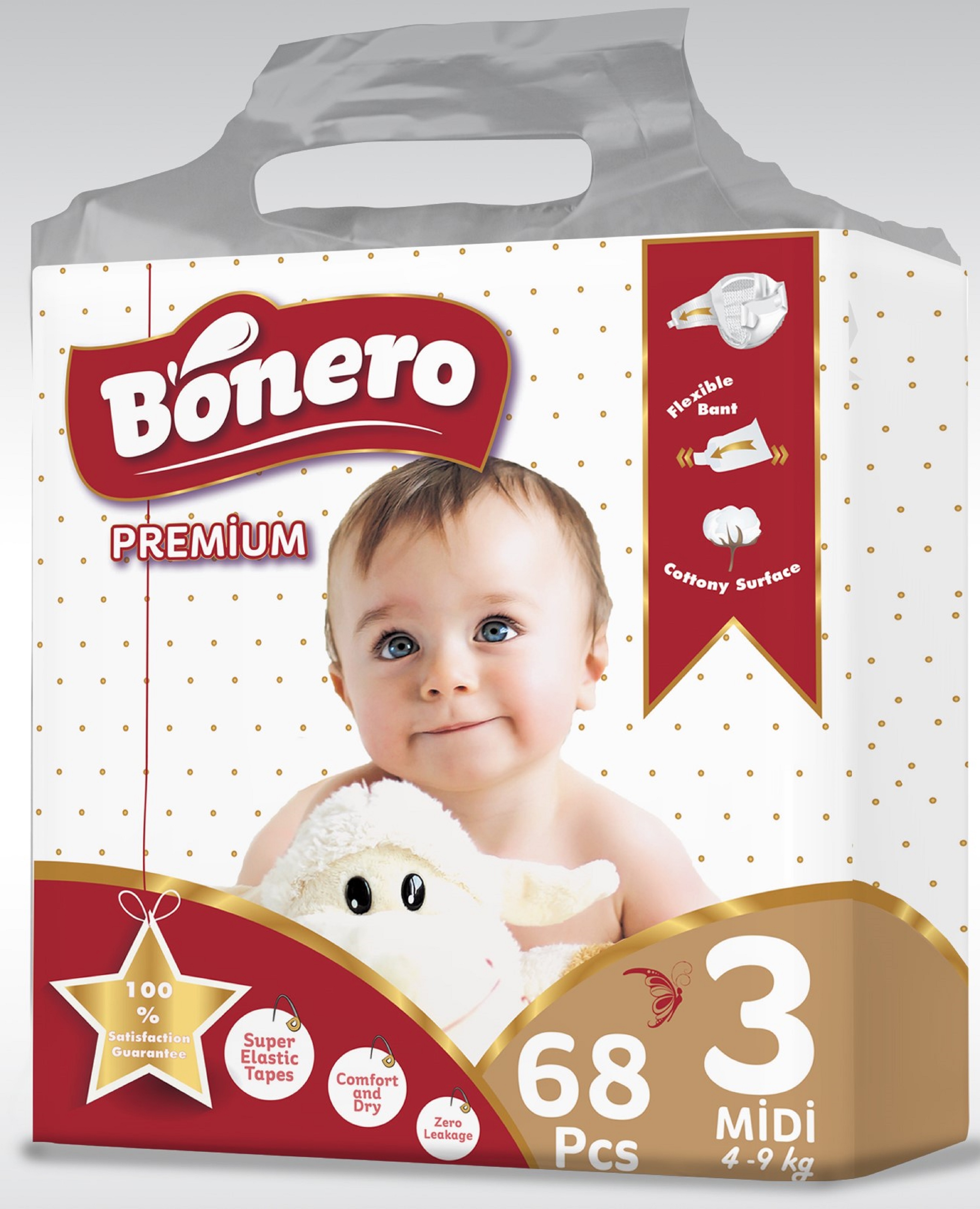 Bonero Baby Fralda Maxi 60 peças