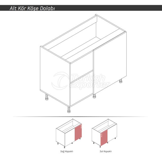 Gabinete de canto de base - uma porta fixa