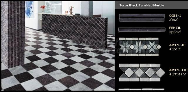 Aimtilestone Toros Black Tumbled Marble