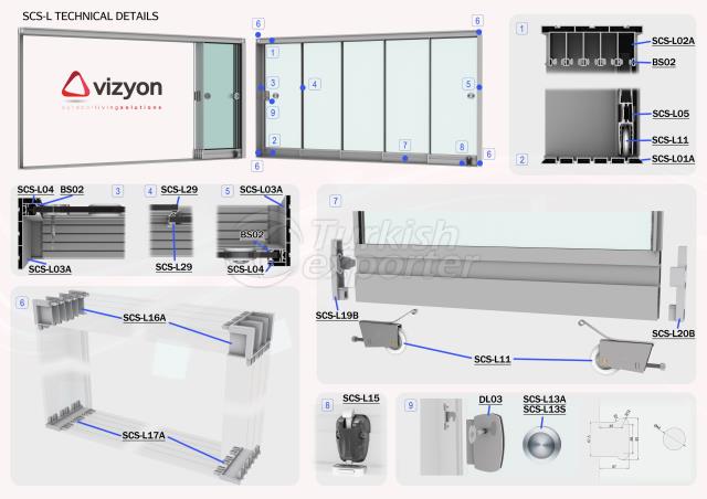 SCS L Frameless Sliding System