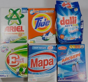 Washing powders and other laundry products