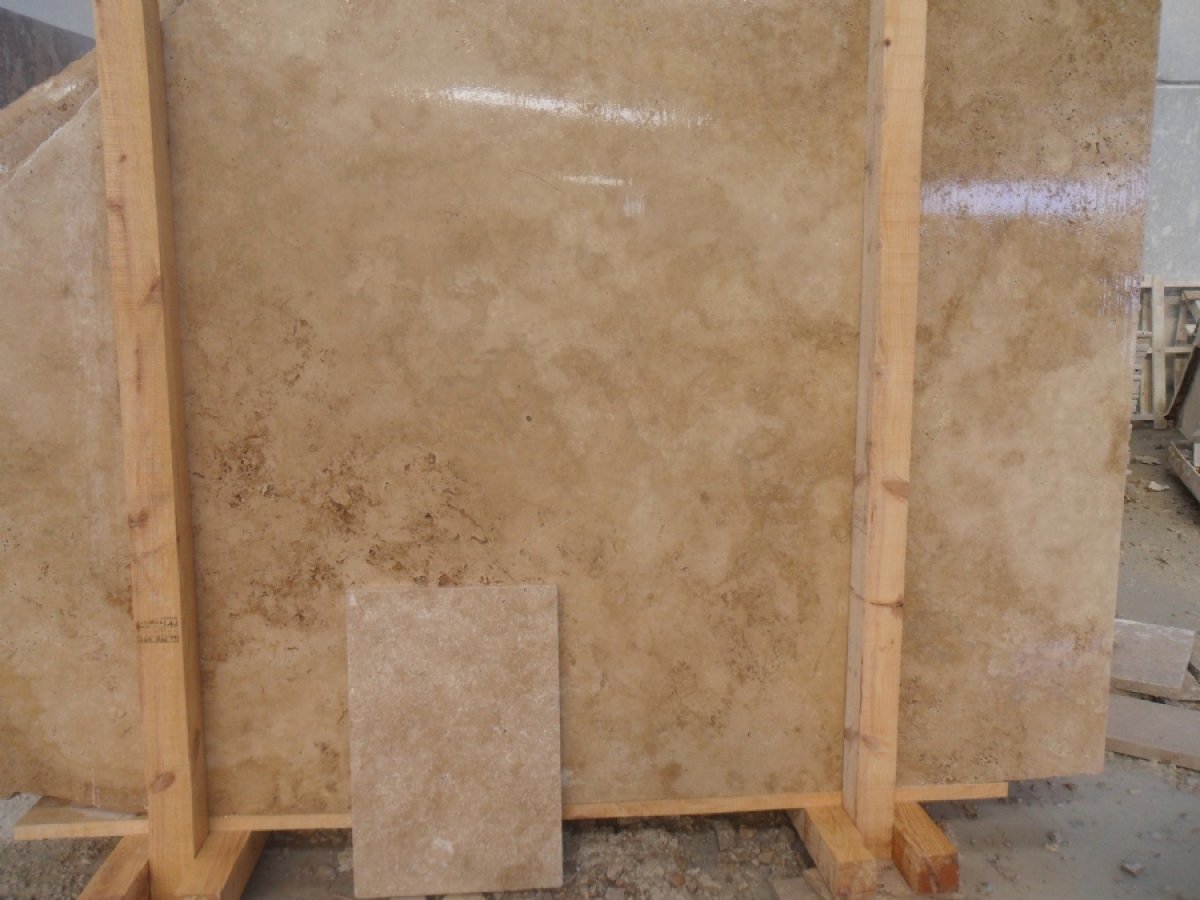 Light Sunset Travertine Honed Slab