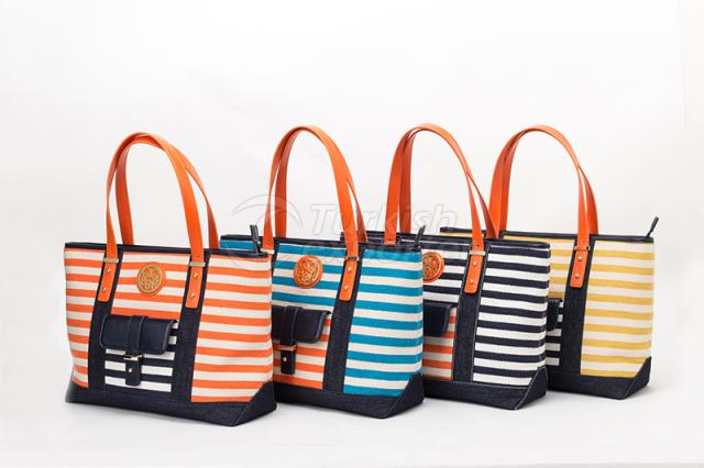 Color Stripe Canvas Lady Tote bag