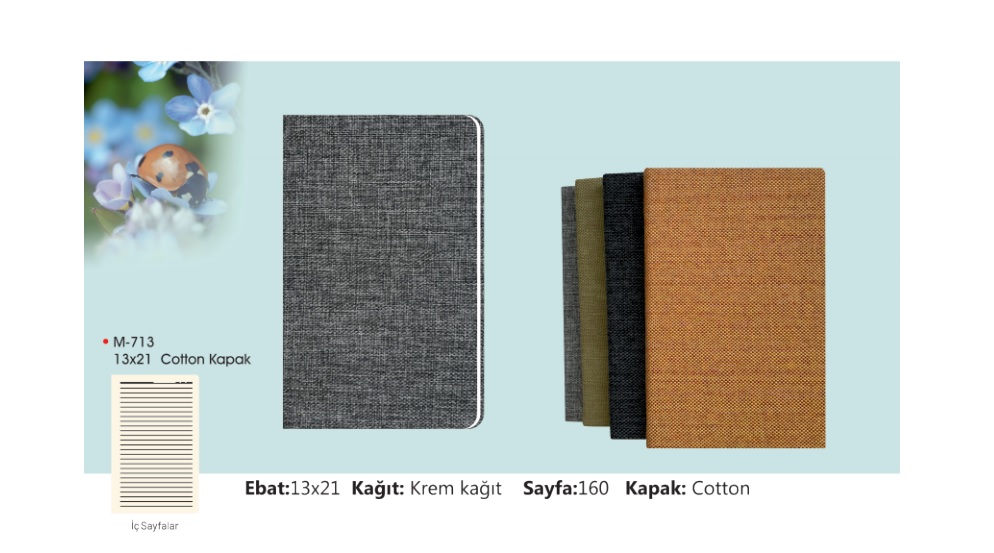 M-713 Cotton Covered Notebook