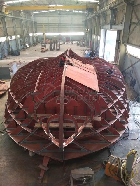 Navire de construction - 14,95mx8,5m Navire de service de ferme piscicole