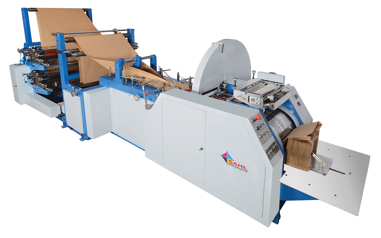 V Bottom Paper Bag Making Machine with Online Printing (PBM 270C/350C/650C)