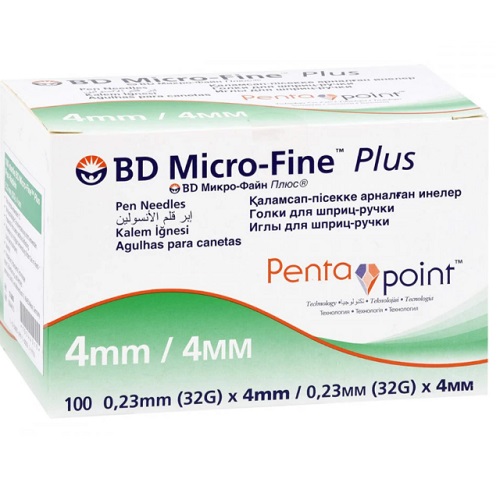 BD Micro-Fine Plus Pentapoint Pen Needles 4 mm