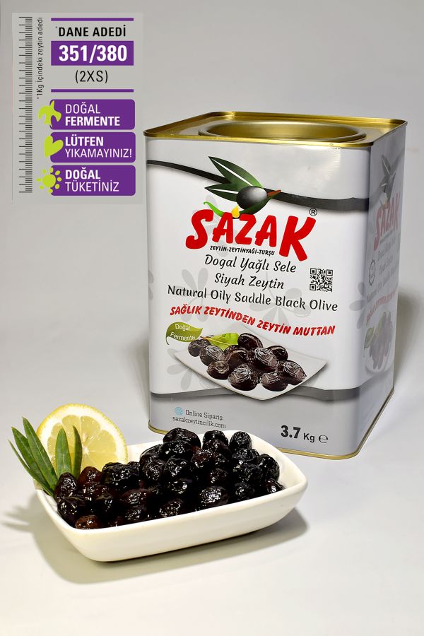 Olives noires à l'huile Sele Type 2XS 3,7 kg 351-380
