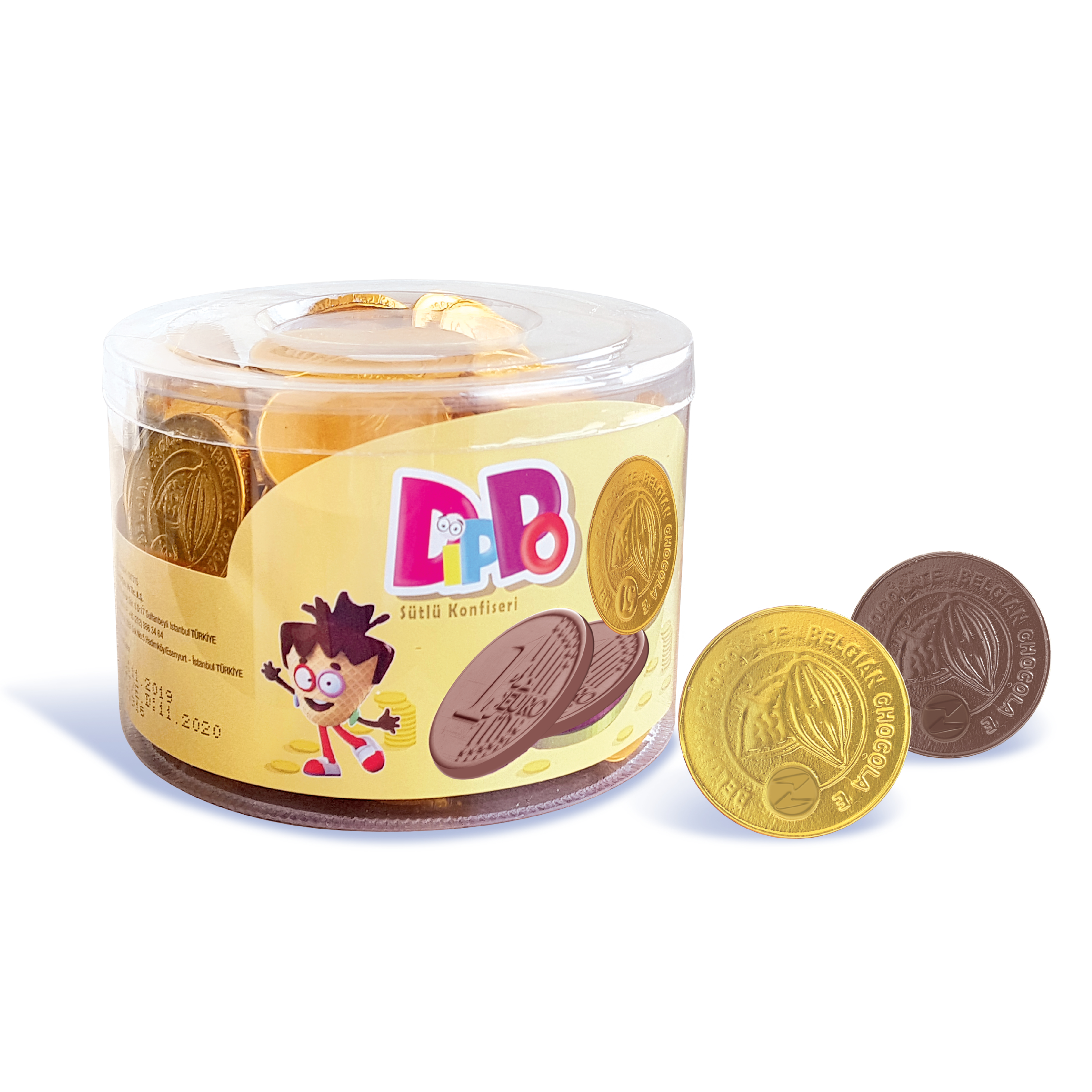 DIPPO CHOCO COIN 100 PCS JAR Compound Chocolate