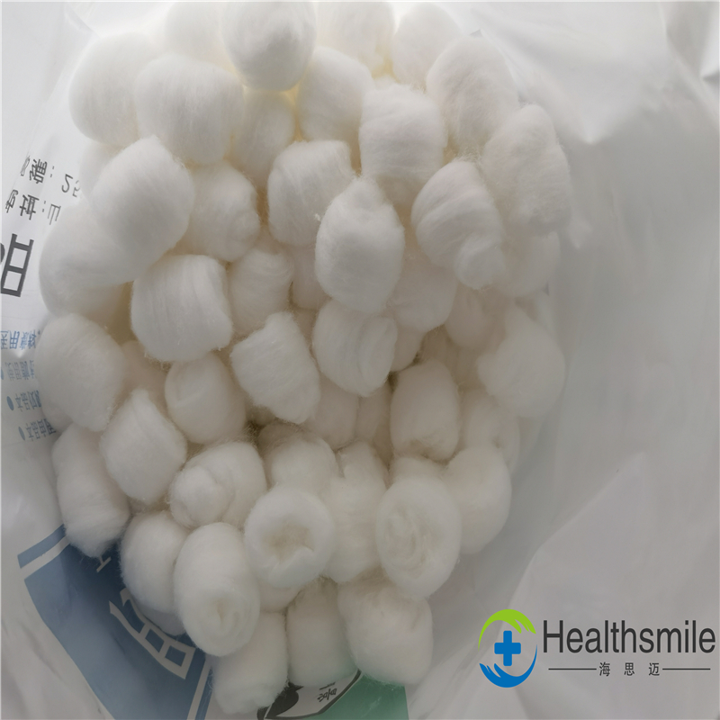 Medical cotton ball grain by grain