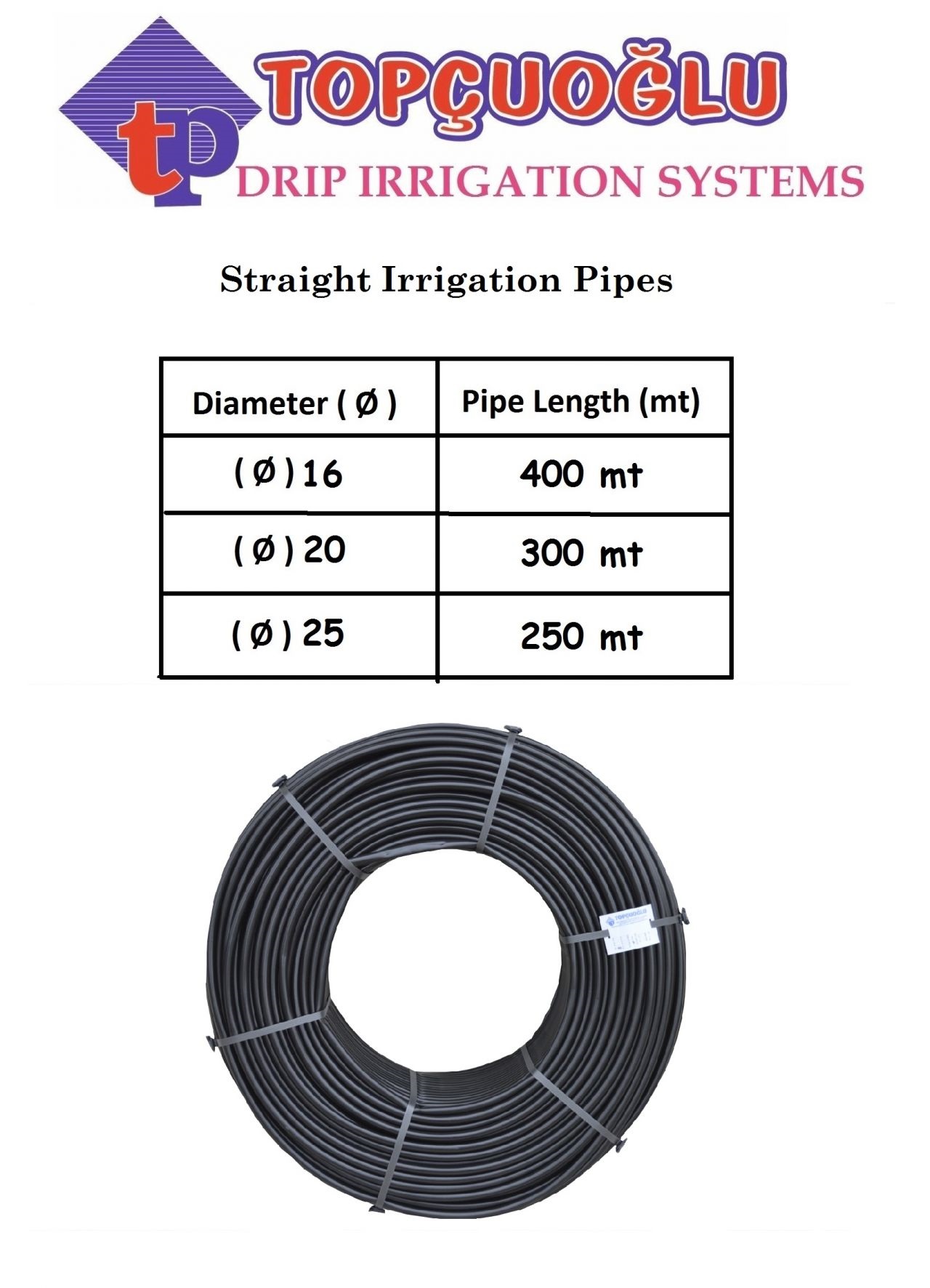 Straight Irrigation Pipe