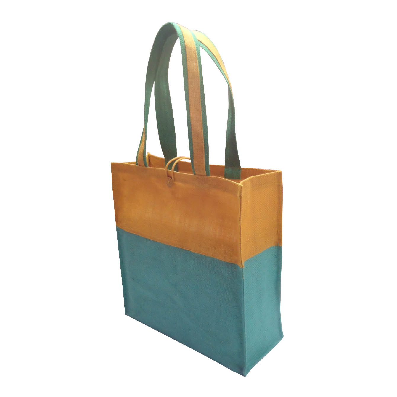 PP Laminated Jute Bag With Jute Trimmed Cotton Web Handle & With Button Closure