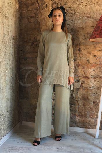 Simli Bluz Pantolon Takım 2301 Haki