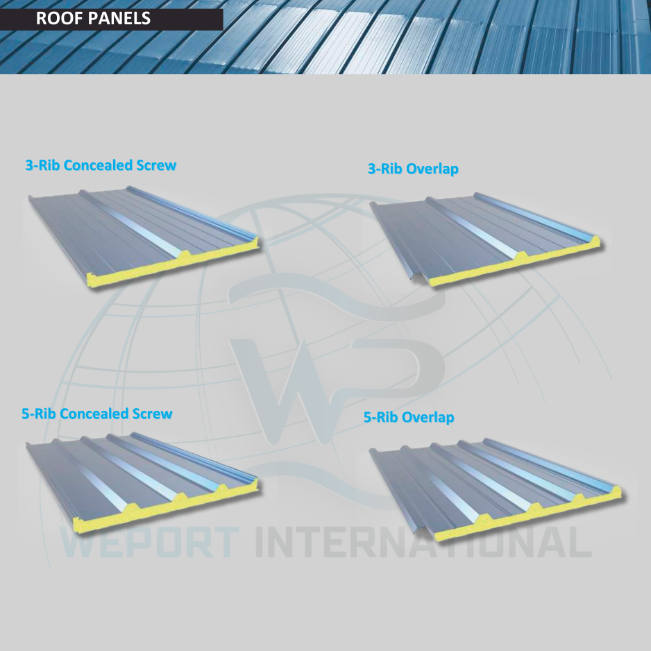 PU PUR/PIR/EPS INSULATED SANDWICH ROOF PANELS