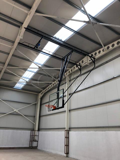 basketbol potası tavana katlanır