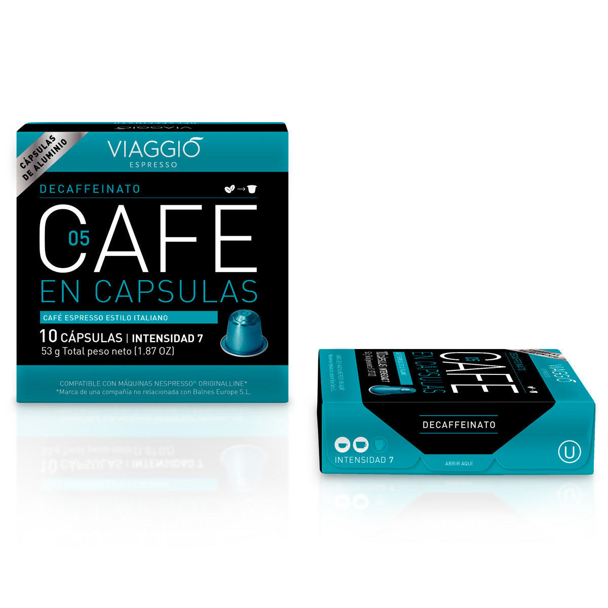 Viaggio Espresso Decaff Aluminium Capsules Compatible with Nespresso 