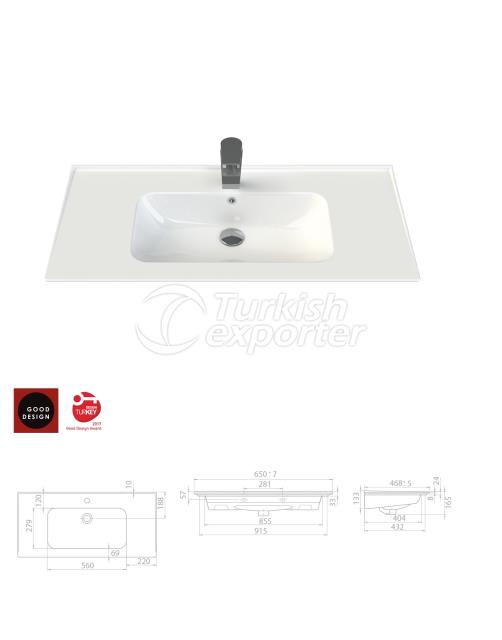 CERA ESTILO AZUL 100x47 CM SINK