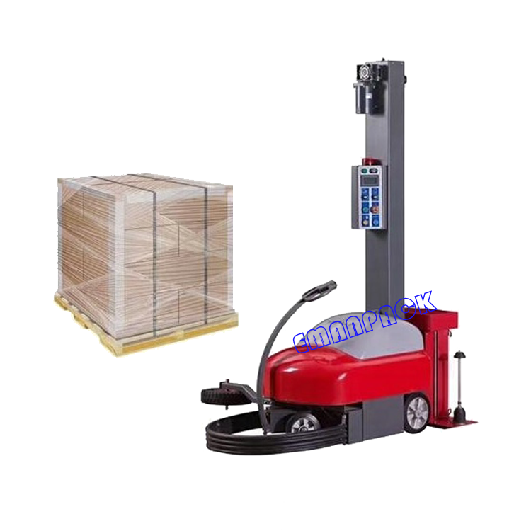 Self propelled pallet wrapping robot