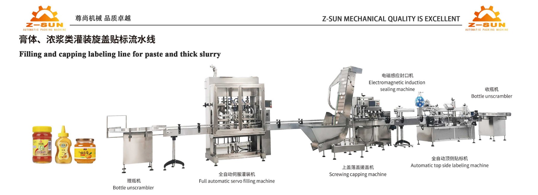 Filling and capping labeling line 