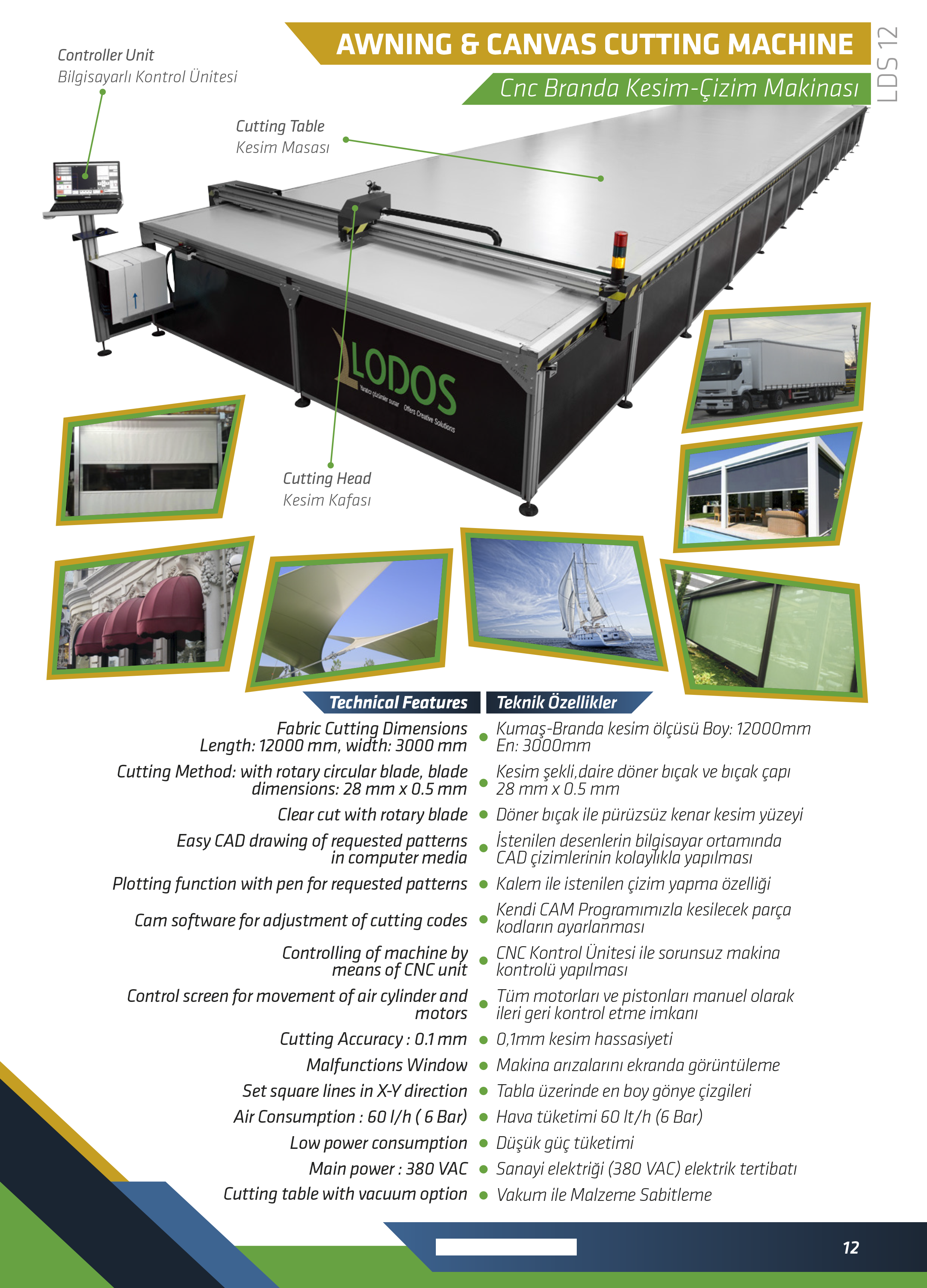 TOLDO Y MÁQUINA DE CORTE DE LONA