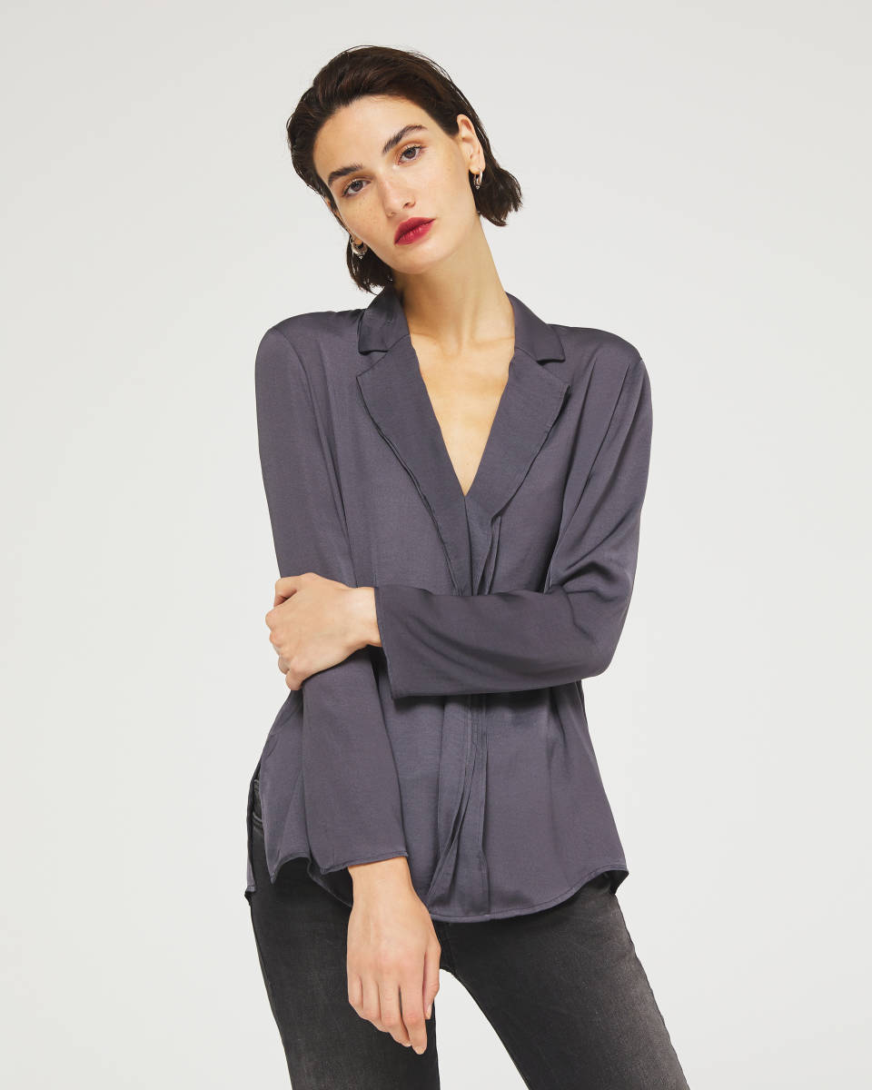 Silk Top in Grey