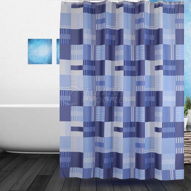 Shower Curtain PEVA Navy Square
