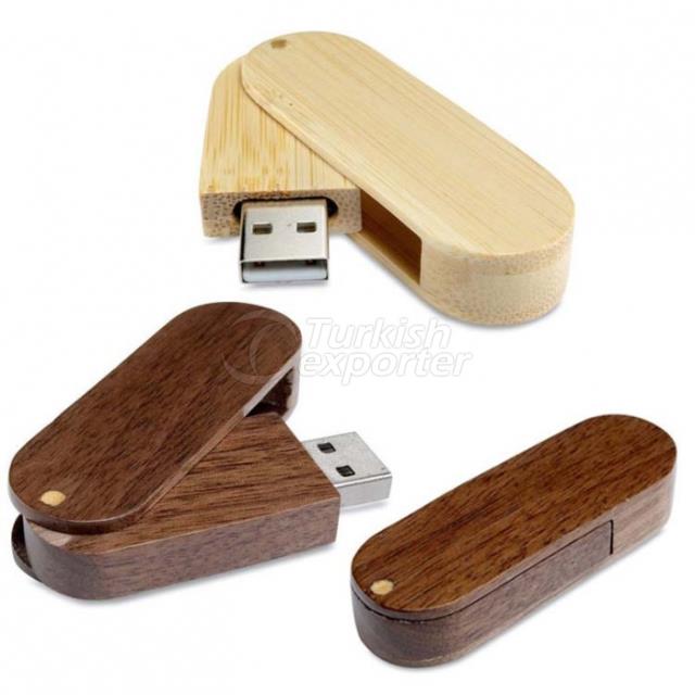 Ahşap Döner Gövdeli Usb Bellek