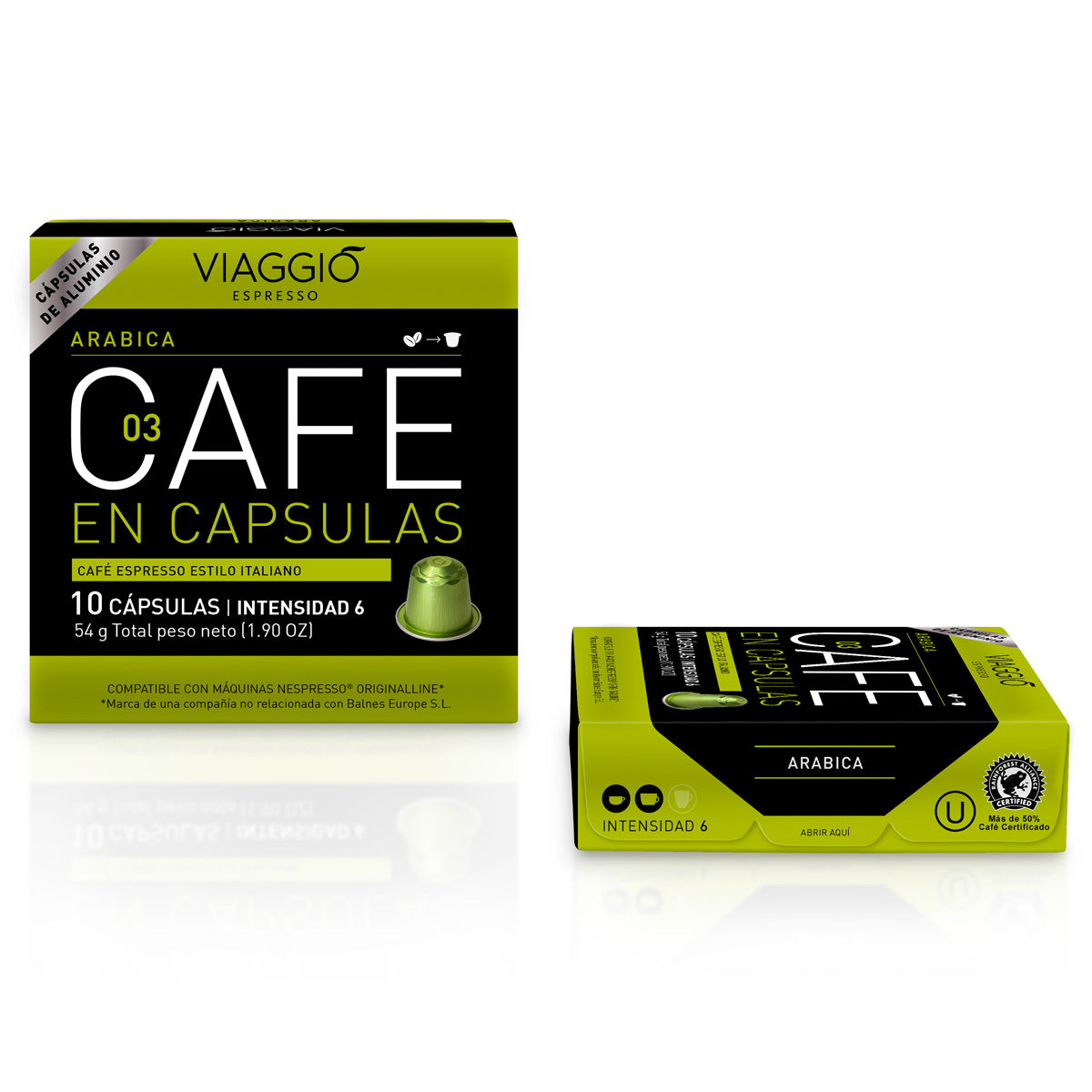 Viaggio Espresso Arabica Aluminium Capsules Compatible with Nespresso